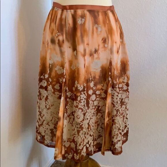 Ombre Floral Neutral Tone A Line Skirt Size 4 A16 - Picture 5 of 8